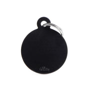 MyFamily Pet Tag: Basic Big Aluminum Black Circle