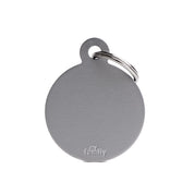 MyFamily Pet Tag: Basic Big Aluminum Gray Circle