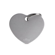 MyFamily Pet Tag: Basic Big Aluminum Gray Heart