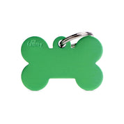 MyFamily Pet Tag: Basic Aluminum Green Big Bone