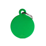 MyFamily Pet Tag: Basic Big Aluminum Green Circle