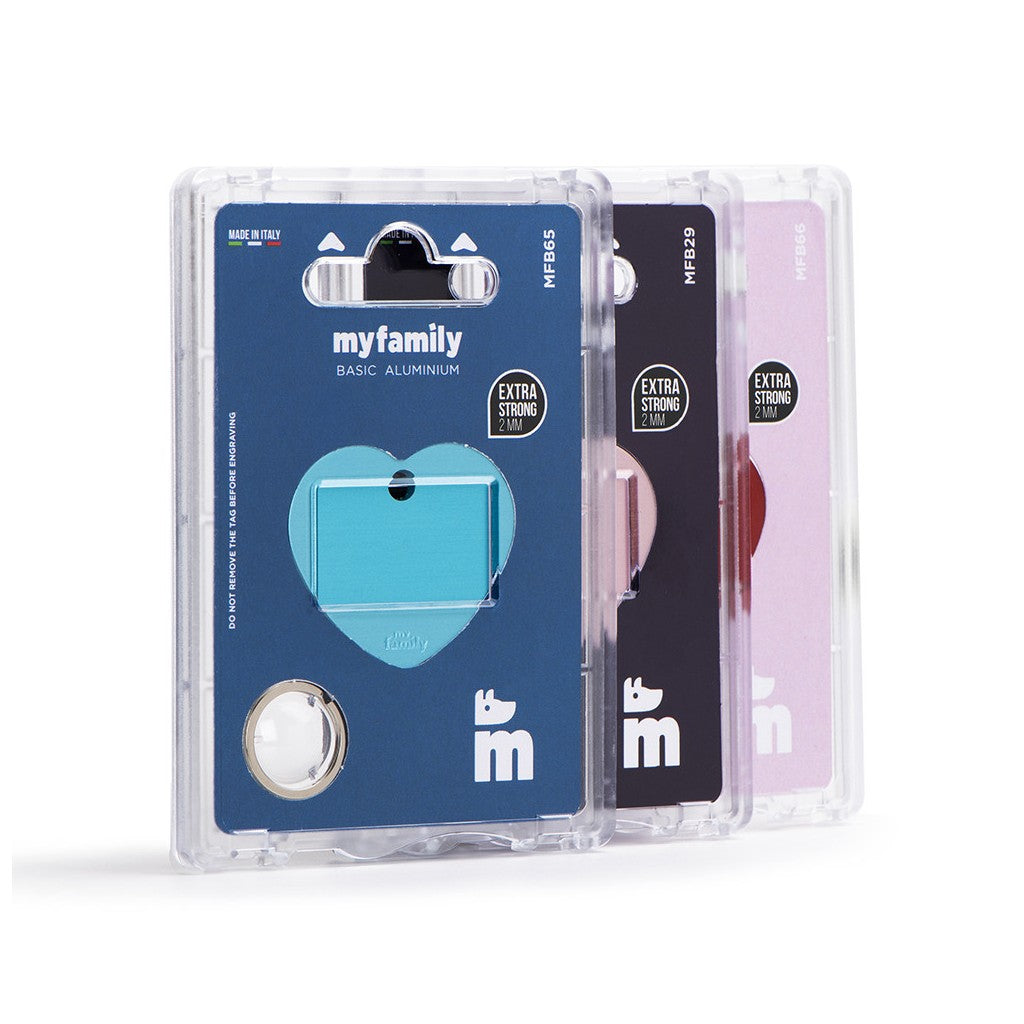MyFamily Pet Tag: Basic Big Aluminum Gray Heart