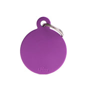 MyFamily Pet Tag: Basic Big Aluminum Purple Circle