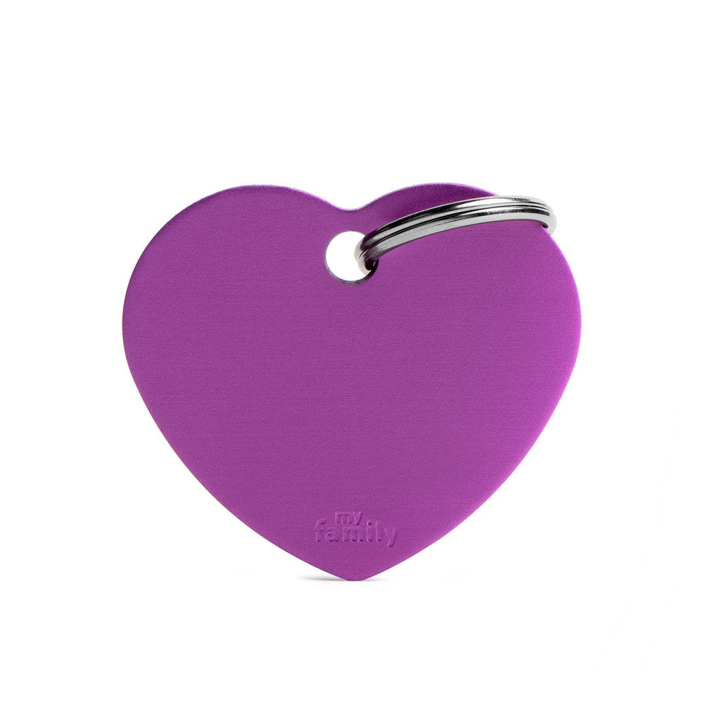 MyFamily Pet Tag: Basic Big Aluminum Purple Heart