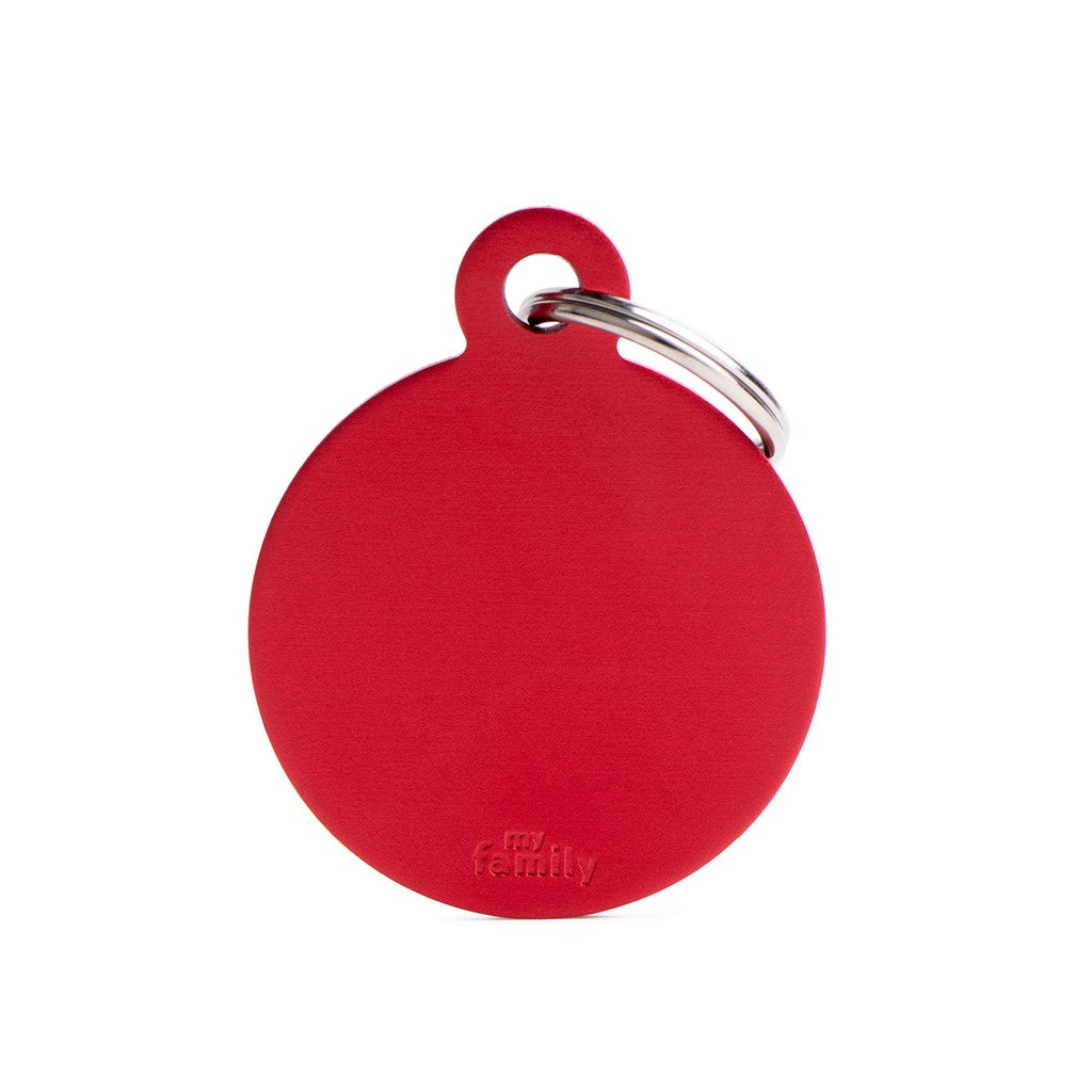 MyFamily Pet Tag: Basic Big Aluminum Red Circle