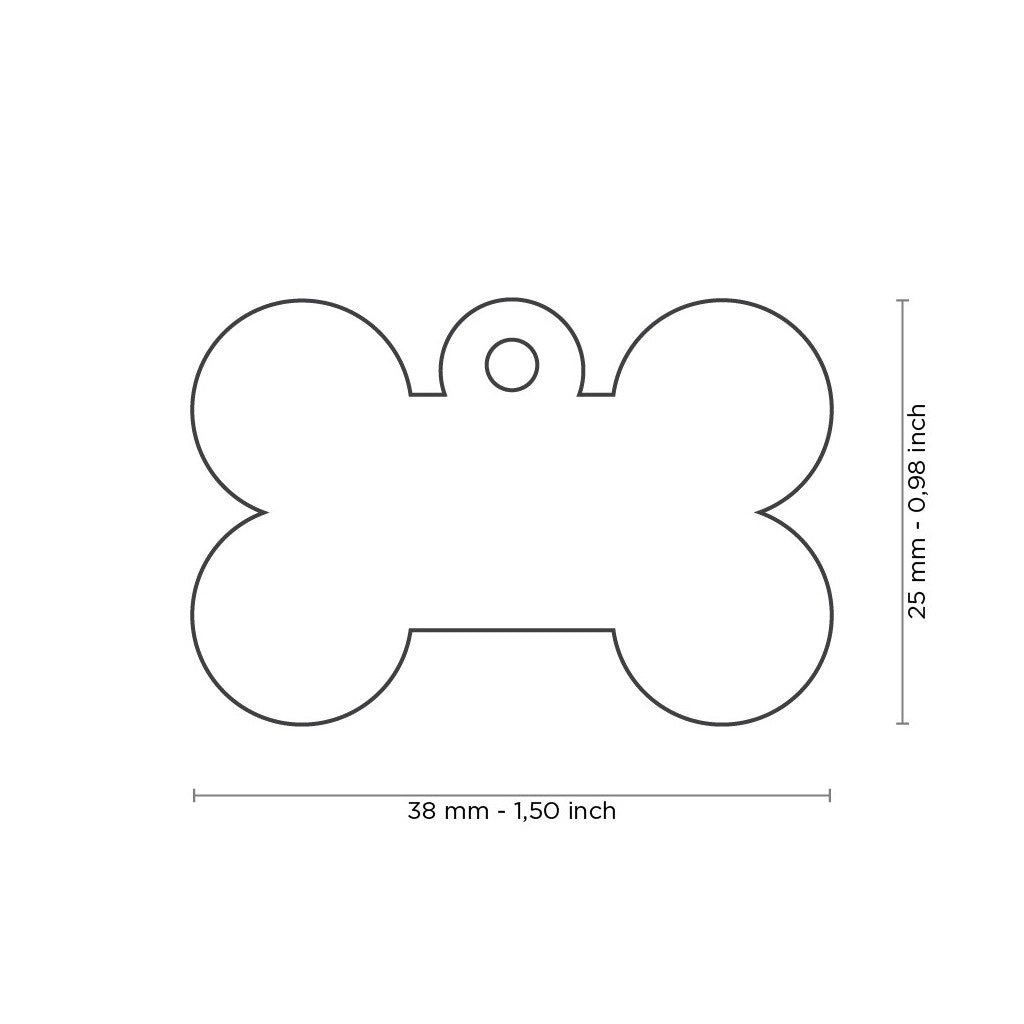 MyFamily Pet Tag: Basic Big Bone in Chrome-Plated Brass
