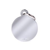 MyFamily Pet Tag: Basic Big Circle  in Chrome-Plated Brass