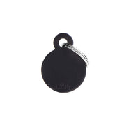 MyFamily Pet Tag: Basic Small Aluminum Black Circle