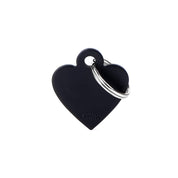 MyFamily Pet Tag: Basic Small Aluminum Black Heart