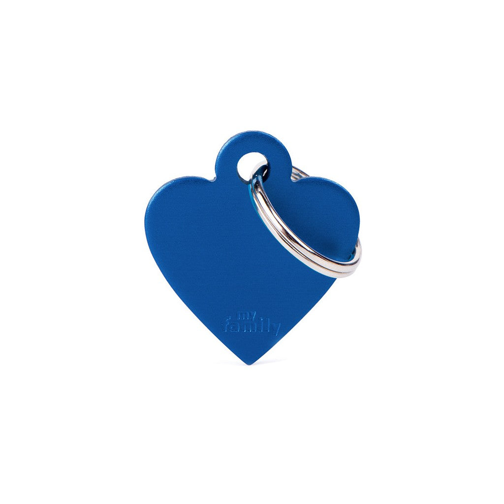 MyFamily Pet Tag: Basic Small Aluminum Blue Heart