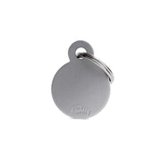 MyFamily Pet Tag: Basic Small Aluminum Gray Circle