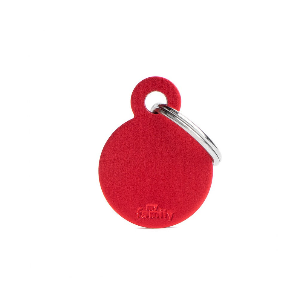 MyFamily Pet Tag: Basic Small Aluminum Red Circle