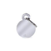 MyFamily Pet Tag: Basic Small Circle in Chrome-Plated Brass