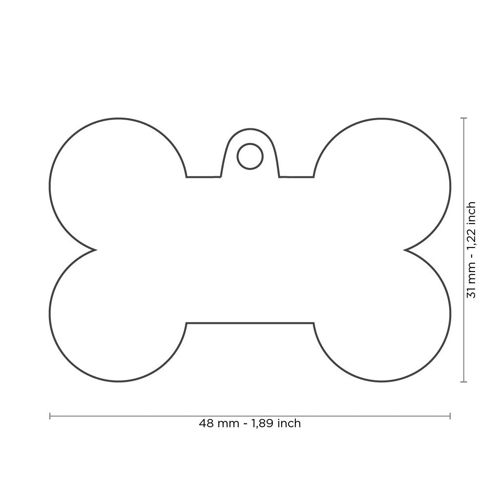 MyFamily Pet Tag: Bronx XL Futuristic Bone in Antique Silver