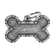 MyFamily Pet Tag: Bronx XL Futuristic Bone in Antique Silver